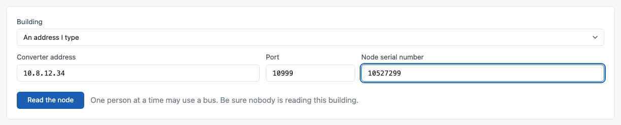 Choosing a building and a node