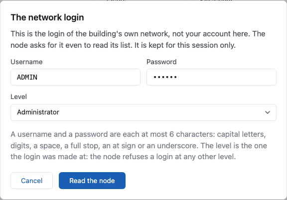 The window that asks for the building's network login
